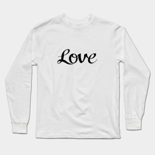 Love Script in Black Long Sleeve T-Shirt